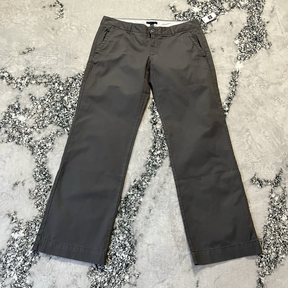Gap Pants Womens Size 6 Gray Ankle Chino Cotton Flat Front Casual